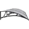 vidaXL Auvent de porte Noir et transparent 300x75 cm Polycarbonate 153578