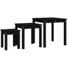 vidaXL Tables gigognes 3 pcs Noir Bois de pin massif