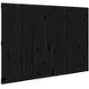 vidaXL Tête de lit murale Noir 166x3x110 cm Bois massif de pin