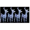 vidaXL Rennes de Noël 4 pcs 160 LED Blanc froid Acrylique