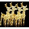 vidaXL Rennes de Noël 4 pcs 160 LED Blanc chaud Acrylique