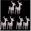 vidaXL Rennes de Noël 6 pcs 240 LED Blanc chaud Acrylique