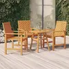 vidaXL Chaises à manger de jardin lot de 3 bois massif d'acacia