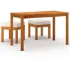 vidaXL Ensemble à manger de jardin 3 pcs et coussins Acacia solide