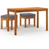 vidaXL Ensemble à manger de jardin 3 pcs et coussins Acacia solide