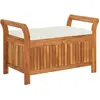 vidaXL Banc de rangement de jardin avec coussin 91 cm Bois d'acacia