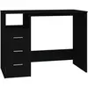 vidaXL Bureau avec tiroirs Noir 102x50x76 cm Bois d'ingénierie