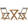 vidaXL Ensemble de bistro pliable 3 pcs avec coussins Acacia solide