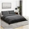 vidaXL Ensemble de housse de couette gris foncé 240x220 cm Coton