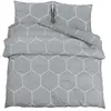 vidaXL Ensemble de housse de couette Gris 140x200 cm Coton