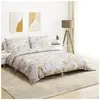 vidaXL Ensemble de housse de couette blanc et marron 140x200 cm Coton