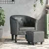 vidaXL Chaise cabriolet avec repose-pied gris similicuir