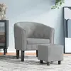 vidaXL Fauteuil cabriolet avec repose-pied gris clair velours