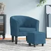 vidaXL Fauteuil cabriolet avec repose-pied bleu foncé velours