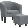vidaXL Fauteuil cabriolet avec repose-pied gris foncé velours
