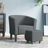 vidaXL Fauteuil cabriolet avec repose-pied gris foncé tissu
