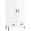 vidaXL Buffet haut blanc brillant 69,5x31x115 cm bois d'ingénierie
