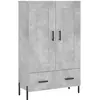 vidaXL Buffet haut gris béton 69,5x31x115 cm bois d'ingénierie