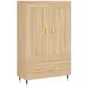 vidaXL Buffet haut chêne sonoma 69,5x31x115 cm bois d'ingénierie