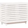 vidaXL Panier à linge blanc 88,5x44x76 cm Bois massif de pin