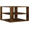vidaXL Table basse chêne fumé 59,5x59,5x40 cm bois d'ingénierie