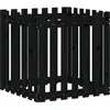 vidaXL Jardinière avec design de clôture noir 70x70x70 cm pin massif