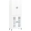 vidaXL Buffet haut Blanc 69,5x34x180 cm Bois d'ingénierie