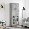 vidaXL Buffet haut Gris béton 69,5x34x180 cm Bois d'ingénierie