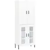 vidaXL Buffet haut Blanc 69,5x34x180 cm Bois d'ingénierie