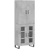 vidaXL Buffet haut Gris béton 69,5x34x180 cm Bois d'ingénierie