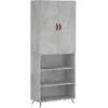 vidaXL Buffet haut Gris béton 69,5x34x180 cm Bois d'ingénierie