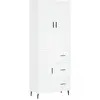 vidaXL Buffet haut Blanc 69,5x34x180 cm Bois d'ingénierie