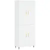 vidaXL Buffet haut Blanc 69,5x34x180 cm Bois d'ingénierie