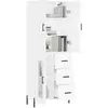 vidaXL Buffet haut Blanc 69,5x34x180 cm Bois d'ingénierie