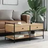 vidaXL Table basse chêne sonoma 99x50x50 cm bois d'ingénierie