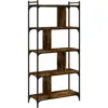 vidaXL Bibliothèque 5 niveaux chêne fumé 76x32x158cm bois d'ingénierie