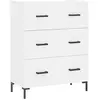 vidaXL Buffet haut Blanc 69,5x34x180 cm Bois d'ingénierie