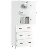 vidaXL Buffet haut Blanc 69,5x34x180 cm Bois d'ingénierie