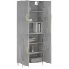 vidaXL Buffet haut Gris béton 69,5x34x180 cm Bois d'ingénierie