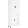 vidaXL Buffet haut Blanc 69,5x34x180 cm Bois d'ingénierie