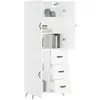 vidaXL Buffet haut Blanc 69,5x34x180 cm Bois d'ingénierie