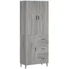 vidaXL Buffet haut Sonoma gris 69,5x34x180 cm Bois d'ingénierie