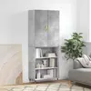 vidaXL Buffet haut Gris béton 69,5x34x180 cm Bois d'ingénierie