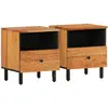 vidaXL Tables de chevet 2 pcs 40x33x46 cm Bois d'acacia massif