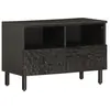 vidaXL Meuble TV noir 70x33x46 cm bois massif de manguier