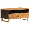 vidaXL Table basse marron et noir 80x54x40 cm bois de massif manguier
