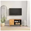 vidaXL Meuble TV marron et noir 80x31,5x46 cm bois massif de manguier