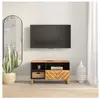 vidaXL Meuble TV marron et noir 80x33,5x46 cm bois massif de manguier