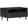 vidaXL Table basse noir 80x54x40 cm bois massif de manguier
