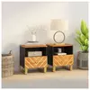vidaXL Tables de chevet 2 pcs marron et noir bois de manguier solide